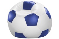 linke licardo Fußball-Sitzsack Kunstleder weiß/ blau