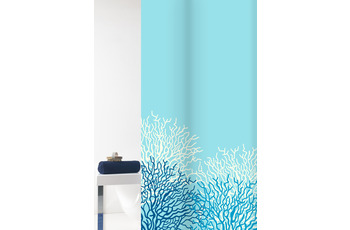 GRUND Duschvorhang Reef weiß/ blau 180x200 cm