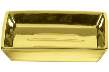 Kleine Wolke Seifenschale Glamour Gold 2,5 x 11 cm