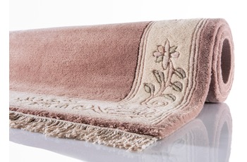 Tusaro Aubusson Rose Pink Wolle Teppich in verschiedenen größen halbmond 