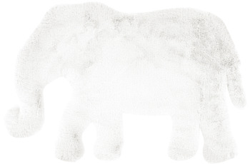 me gusta Kinderteppich Lovely Kids 125-Elephant Weiß 60 x 90 cm