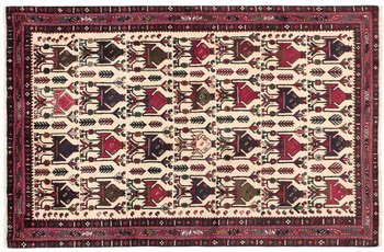 Oriental Collection Orientteppich Afshar /  Sirjan Cream Allover 148 x 224 cm