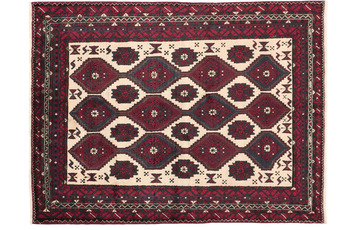 Oriental Collection Orientteppich Afshar /  Sirjan Cream Lozenges 143 x 187 cm