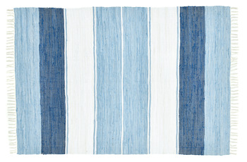 THEKO Handwebteppich Happy Design Stripes blau
