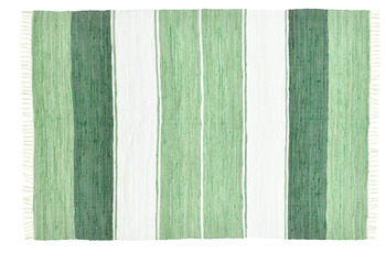 THEKO Handwebteppich Happy Design Stripes dunkelgrün
