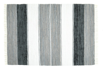 THEKO Handwebteppich Happy Design Stripes schwarz