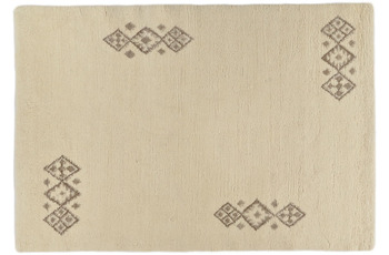 Tuaroc Berberteppich Zagora mit ca. 130.000 Florfäden/ m² wollweiß mit Muster