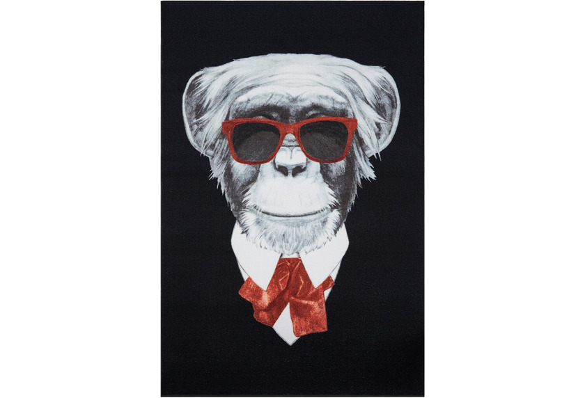 Andiamo Teppich Karl der Affe schwarz mit Motiv 100 x 150 cm